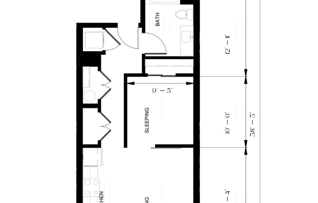 1 bed, 1 bath, 584 sqft, $2,050, Unit 101