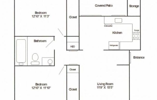 2 beds, 1 bath, 840 sqft, $1,349