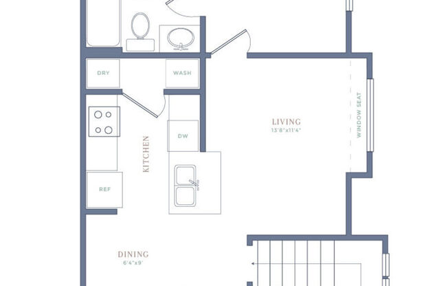 1 bed, 1 bath, 703 sqft, $1,194