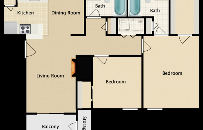 2 beds, 2 baths, 931 sqft, $1,230