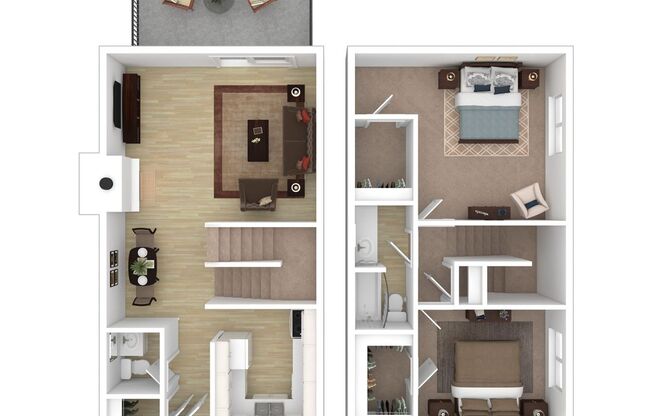 2 beds, 1.5 baths, 1,845 sqft, $1,400, Unit 3449 B