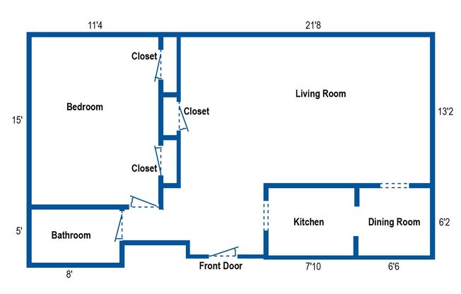 1 bed, 1 bath, 650 sqft, $1,225, Unit A11