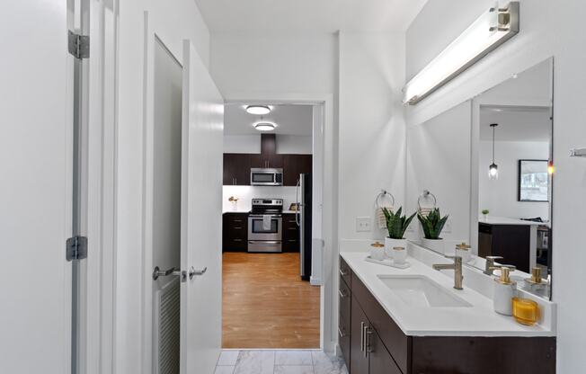 Bathroom at The Parker Apartments in Portland, OR 97209