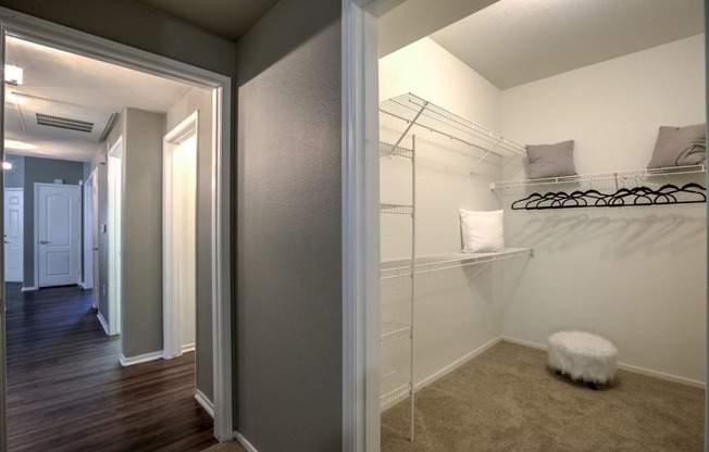 Closet space at Milan Apartment Townhomes, Las Vegas, 89183