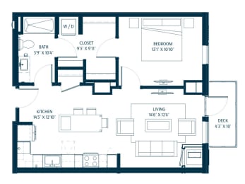 1 bed, 1 bath, 730 sqft, $2,050