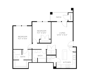 2 beds, 2 baths, 1,076 sqft, $1,700