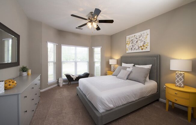 Large bedrooms accommodate king size furniture