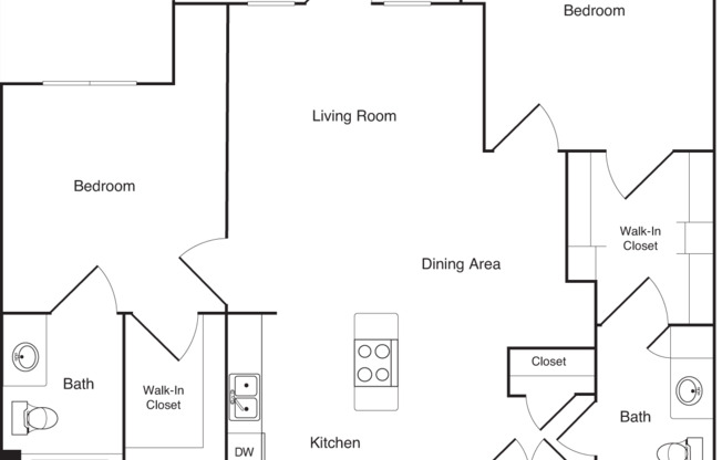 2 beds, 2 baths, 1,008 sqft, $2,270, Unit 6-106