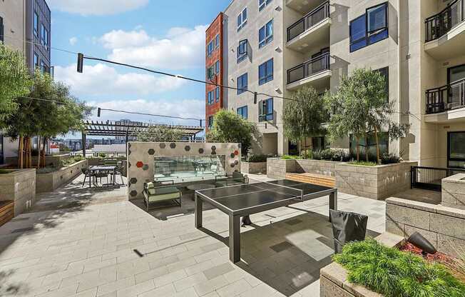 Table tennis table at Bayview Apartments, Emeryville, California, 94608