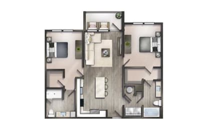 2 beds, 2 baths, 1,046 sqft, $1,513