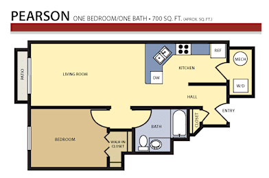 1 bed, 1 bath, 700 sqft, $1,388