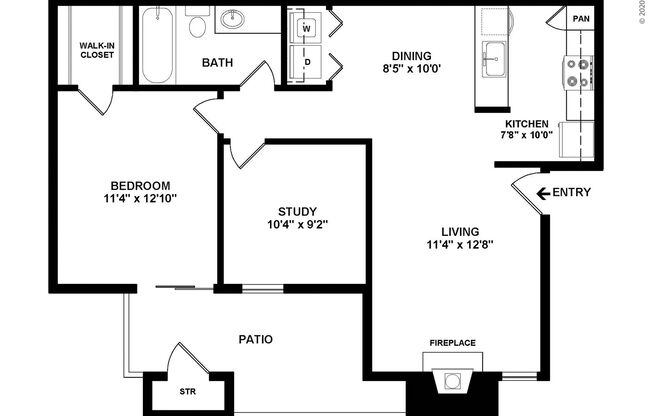 1 bed, 1 bath, 801 sqft, $1,314