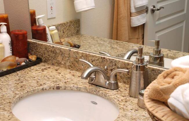 Renovated Bathrooms With Granite  Counters at Metropolitan Collection Apartments, Washington, 98057