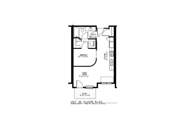 Studio, 1 bath, 564 sqft, $1,740, Unit 123