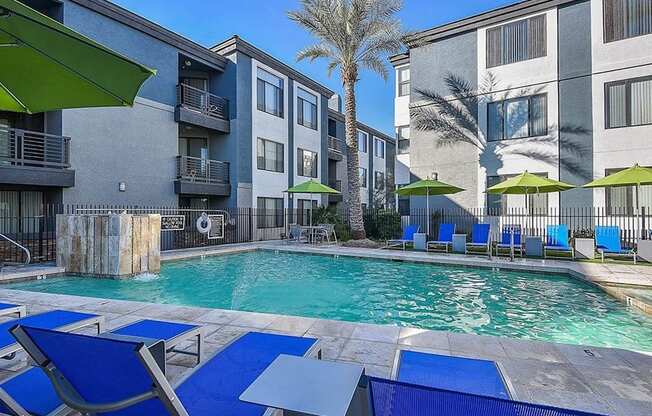 Apartment building swimming pool  at Ascent North Scottsdale, Phoenix, 85054