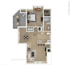 1 bed, 1 bath, 756 sqft, $957