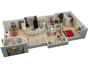 1 bed, 1 bath, 1,008 sqft, $1,608