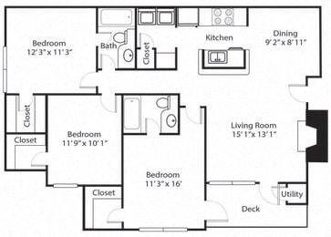 3 beds, 2 baths, 1,229 sqft, $1,323