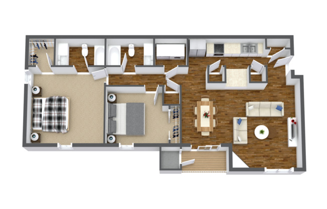 2 beds, 2 baths, 1,000 sqft, $1,099, Unit 7226