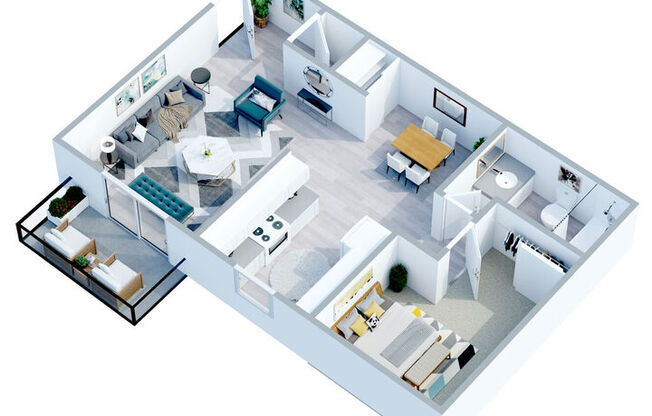 1 bed, 1 bath, 627 sqft, $1,495
