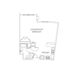 Studio, 1 bath, 751 sqft, $1,340