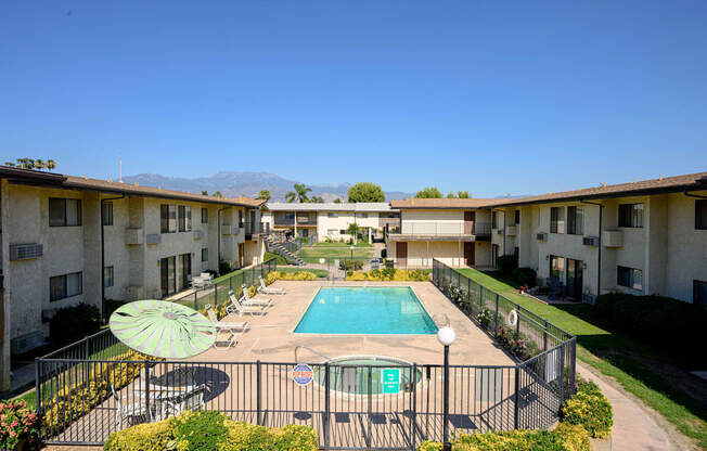 a view of the pool at desert vacation villas, a vri resort at Park Columbia Apts, California, 92544