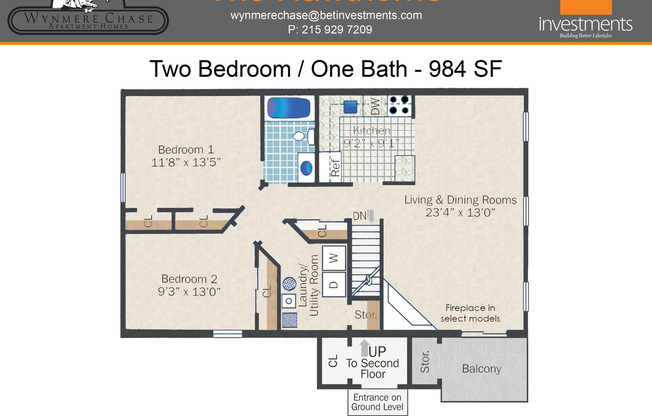 2 beds, 1 bath, 984 sqft, $2,335
