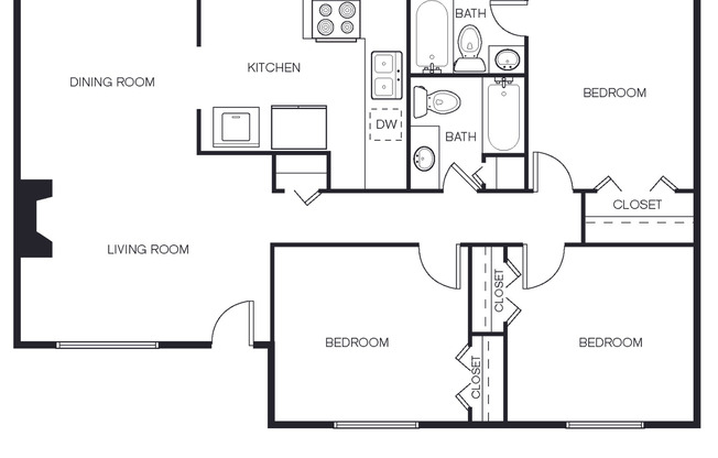 3 beds, 2 baths, 1,450 sqft, $1,350, Unit 3081-04