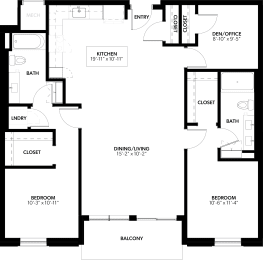 2 beds, 2 baths, 1,192 sqft, $2,881