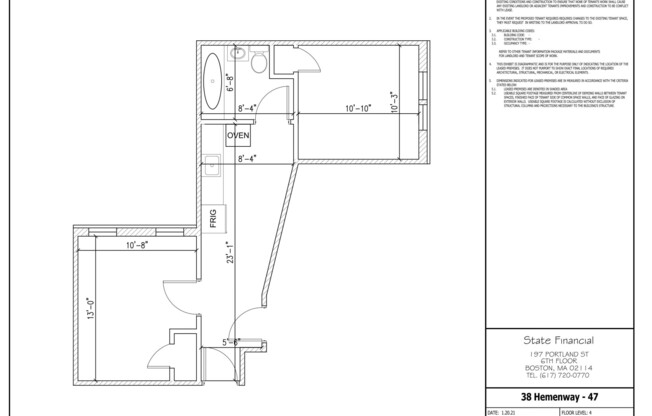 1 bed, 1 bath, $3,600, Unit 47