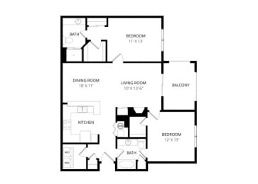 2 beds, 2 baths, 1,074 sqft, $1,750