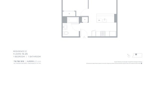 1 bed, 1 bath, $3,800, Unit 19C