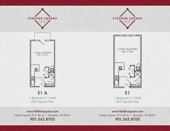 Studio, 1 bath, 433 sqft, $1,032