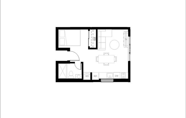 Studio, 1 bath, 347 sqft, $1,995, Unit Unit 15