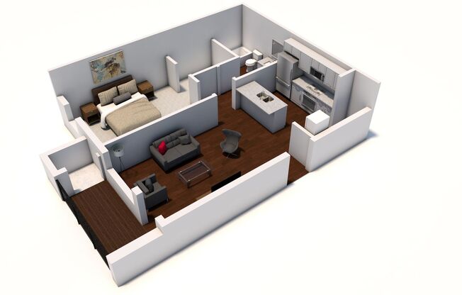 1 bed, 1 bath, 684 sqft, $1,425, Unit B304