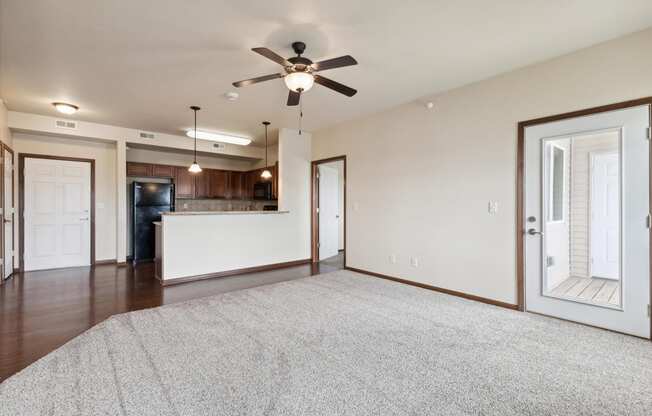 Living Area with Ceiling Fan