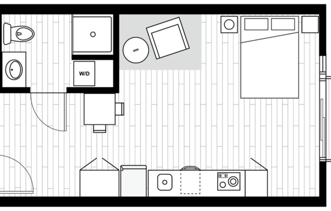 Studio, 1 bath, 390 sqft, $1,949, Unit 312
