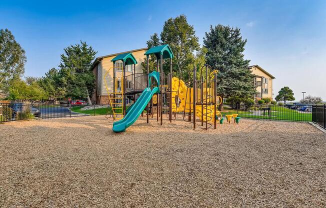 a playground at a beach