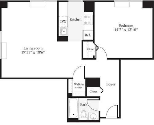 1 bed, 1 bath, 799 sqft, $3,873, Unit 1613