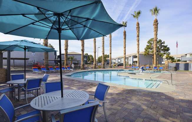 Pool Side Relaxing Area at The Bristol at Sunset, Henderson, NV, 89014