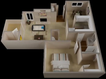 1 bed, 1 bath, 842 sqft, $1,831