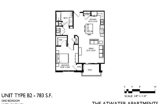 1 bed, 1 bath, 783 sqft, $1,395, Unit 104