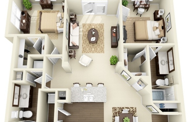 2 beds, 2 baths, 1,150 sqft, $1,554