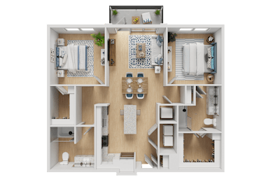 2 beds, 2 baths, 1,047 sqft, $2,406