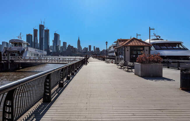 Escape the hustle and bustle of the city on Hoboken Pier.