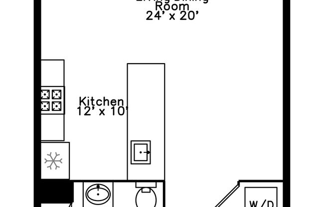 Studio, 1 bath, 643 sqft, $2,249, Unit 411