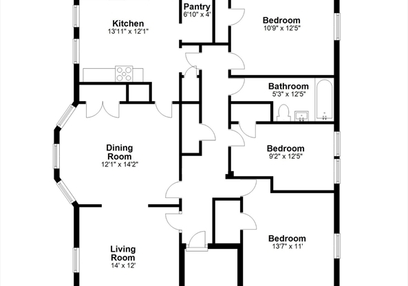 3 beds, 1 bath, 1,190 sqft, $3,100, Unit 1