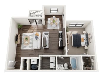 1 bed, 1 bath, 703 sqft, $1,389