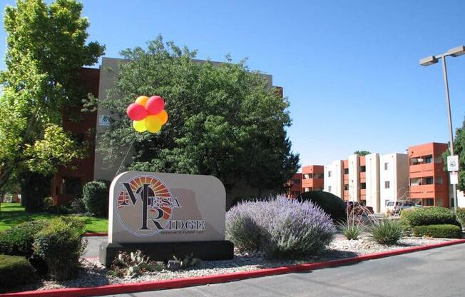 Welcome sign for Mesa Ridge