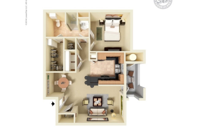 1 bed, 1 bath, 767 sqft, $1,286